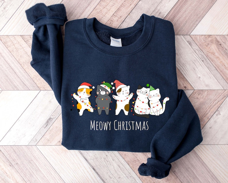 Happy Cat Christmas Sweatshirt