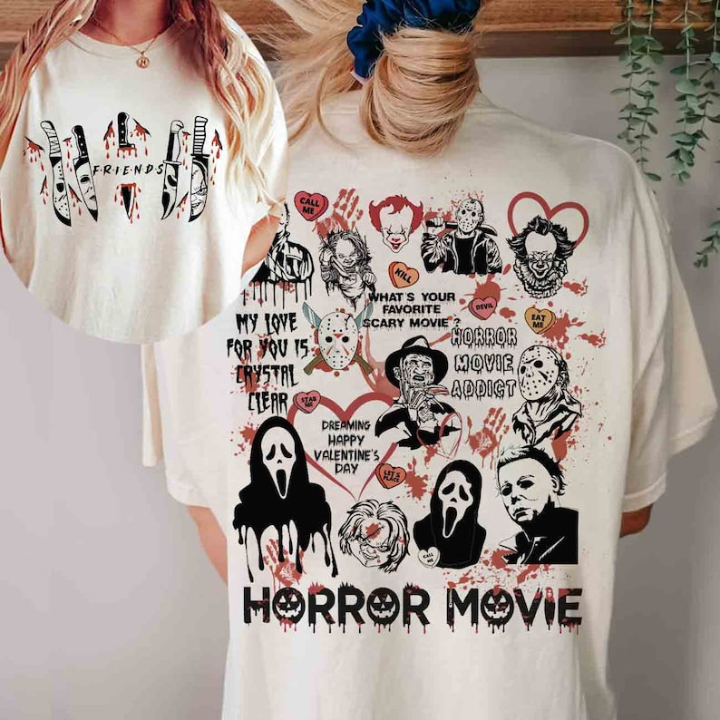 Two- sided Horror Characters T-shirt