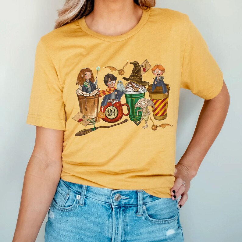 Magic School Coffee Cute Print T-shirt
