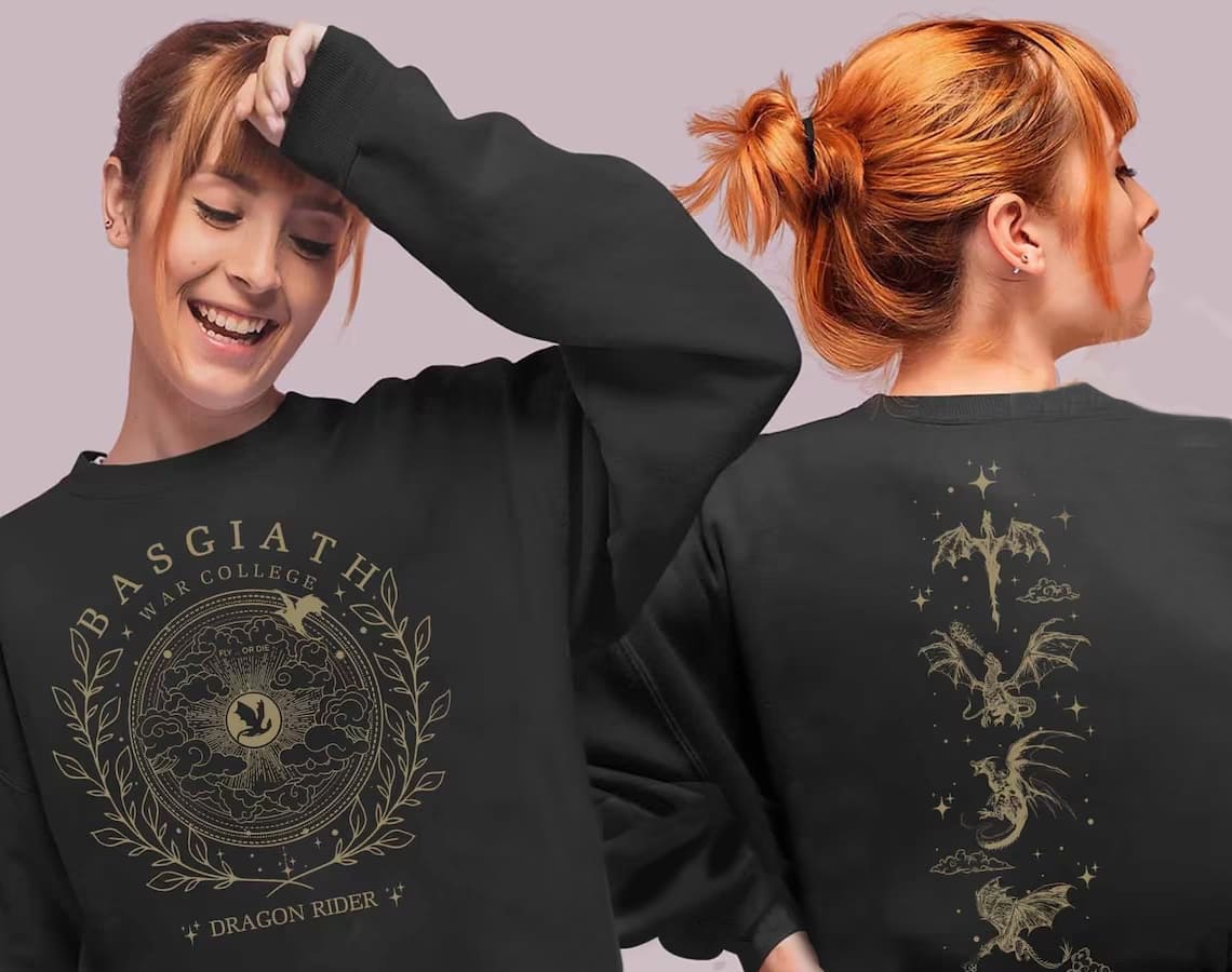 Fourth Wing Double-Sided Print Sweatshirt