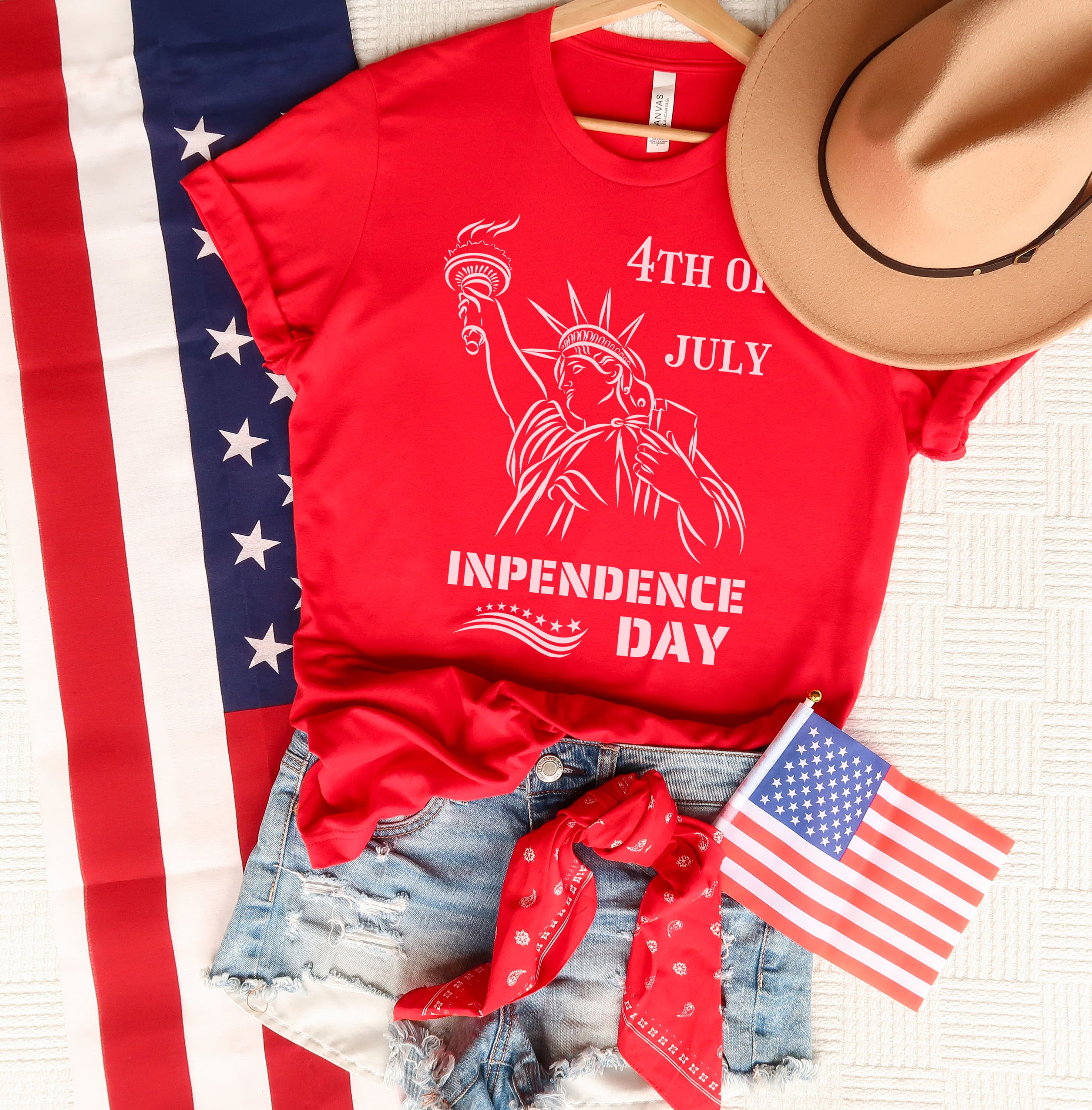 Independence Day 4th of July Print T-shirt