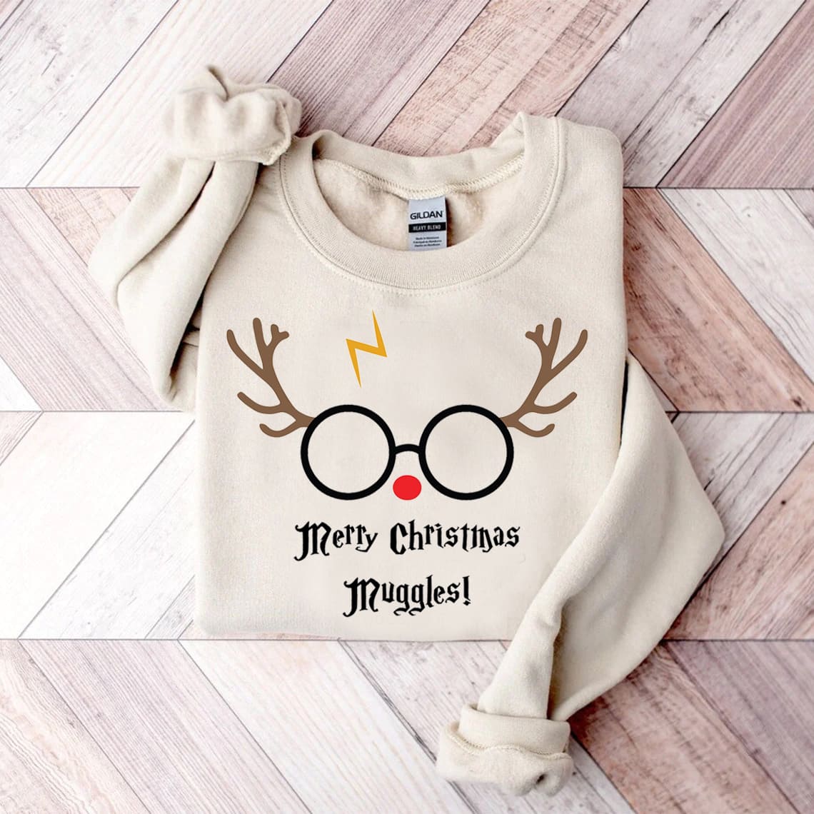 Merry Christmas Muggles Print Sweatshirt