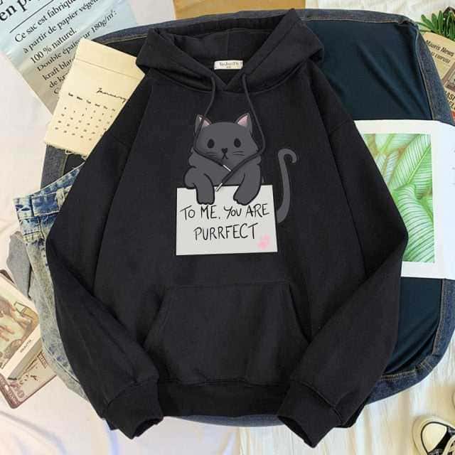 You Are Purrfect Cartoon Cute Cat Hoodie