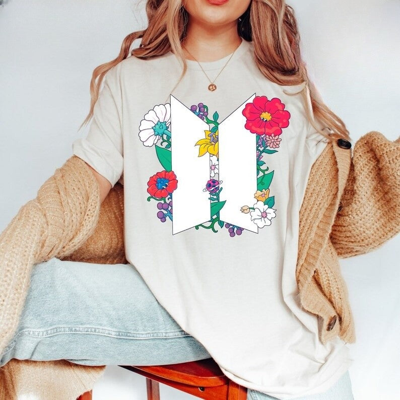 BTS Stay Gold Floral Logo T-shirt