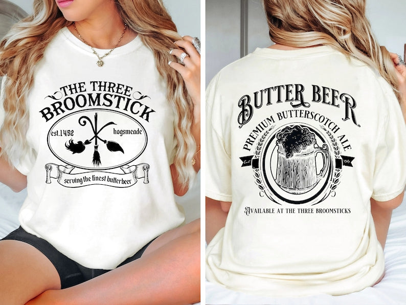 Three Broomsticks Wizard Book T-shirt