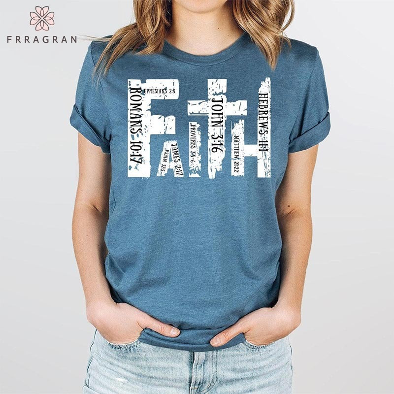 Retro Faith Cross Graphic T-shirt