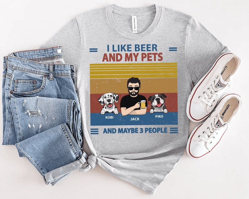 I Like Beer And My Dog Casual T-shirt