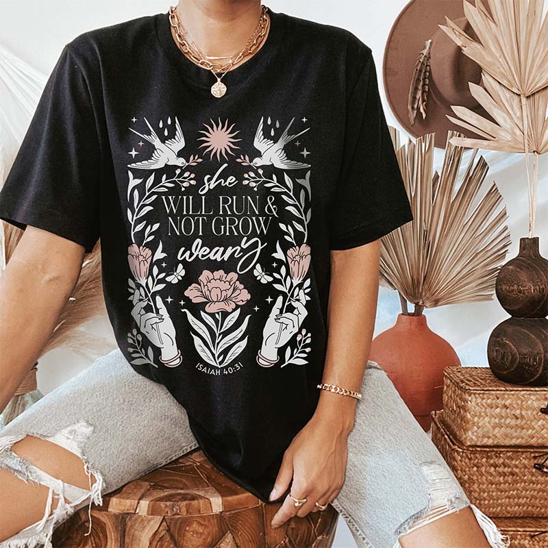 Boho Faith Bible Verse Crewneck T-shirt