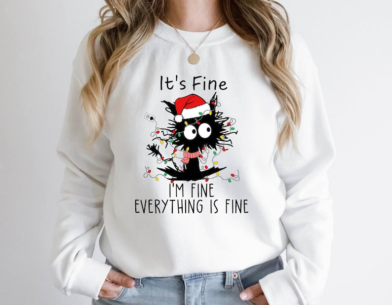 Christmas Black Cat Sweatshirt