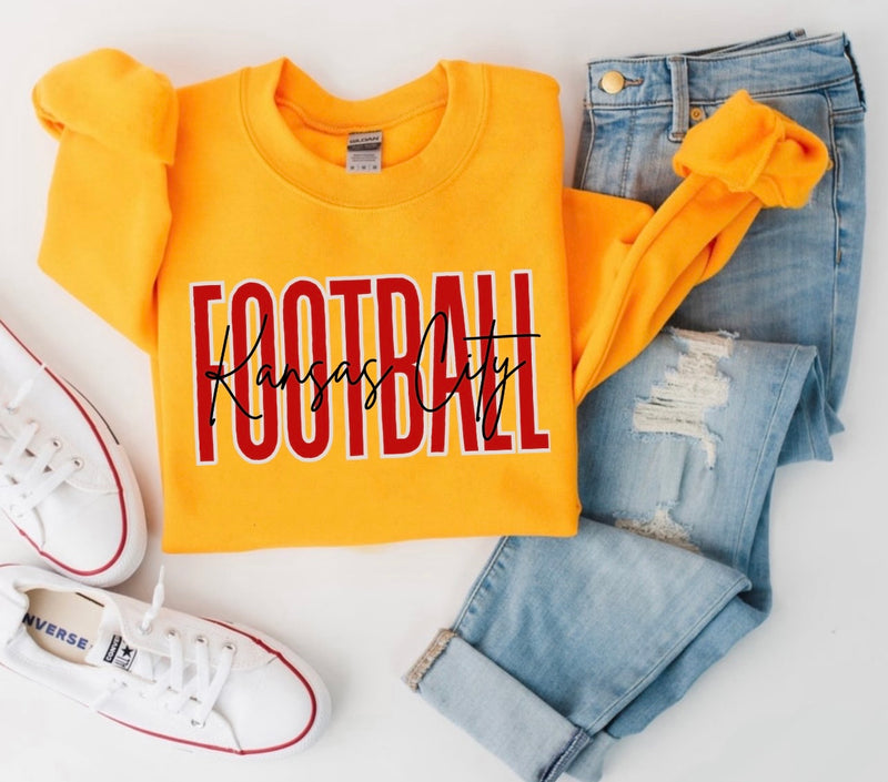 Football Gold Letter Print Sweatshirt