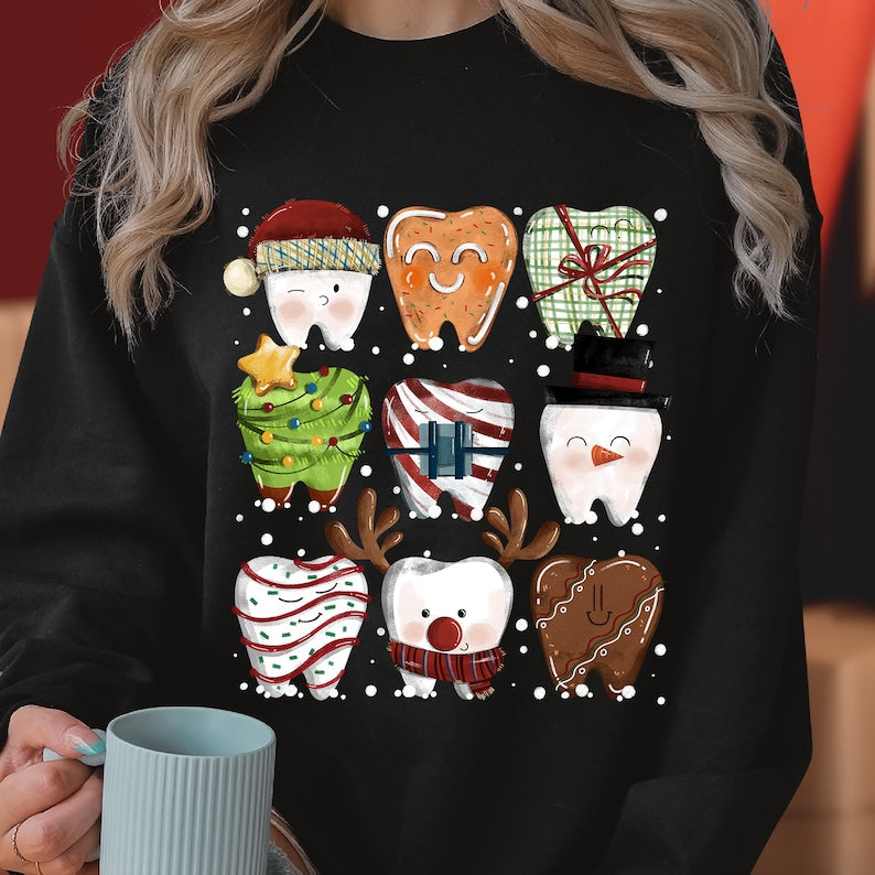 Funny Christmas Teeth Crewneck Sweatshirt
