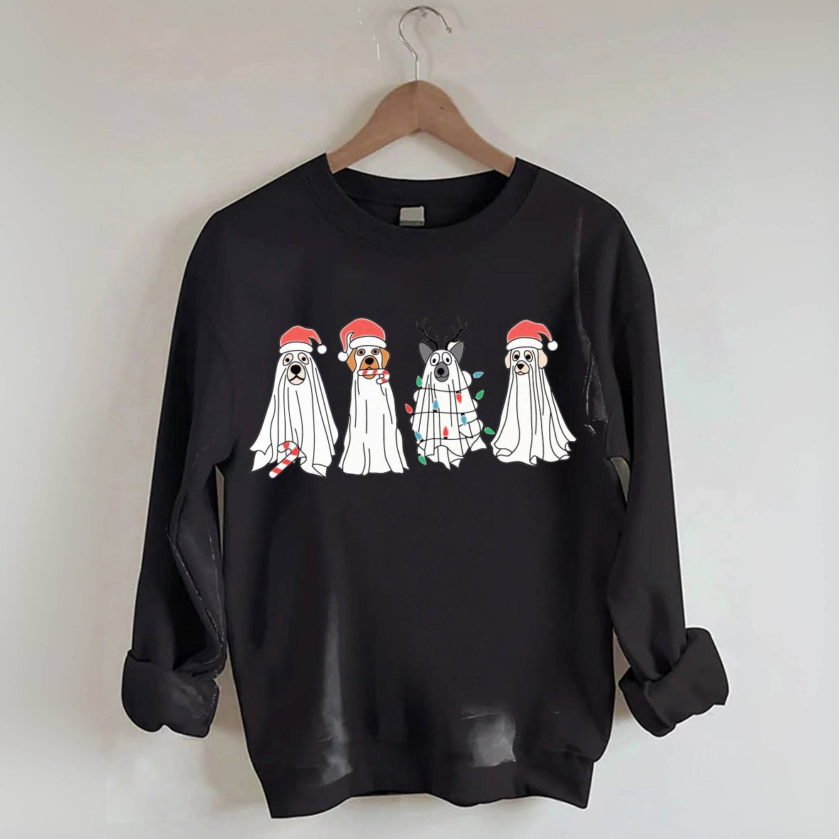 Christmas Ghost Dog Sweatshirt